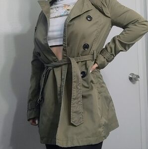 Women's Olive Trench Coat